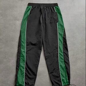 Men's Black and Green Athletic Track Pants